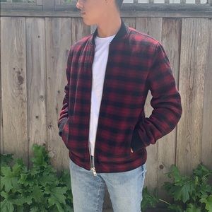 Men’s flannel bomber jacket